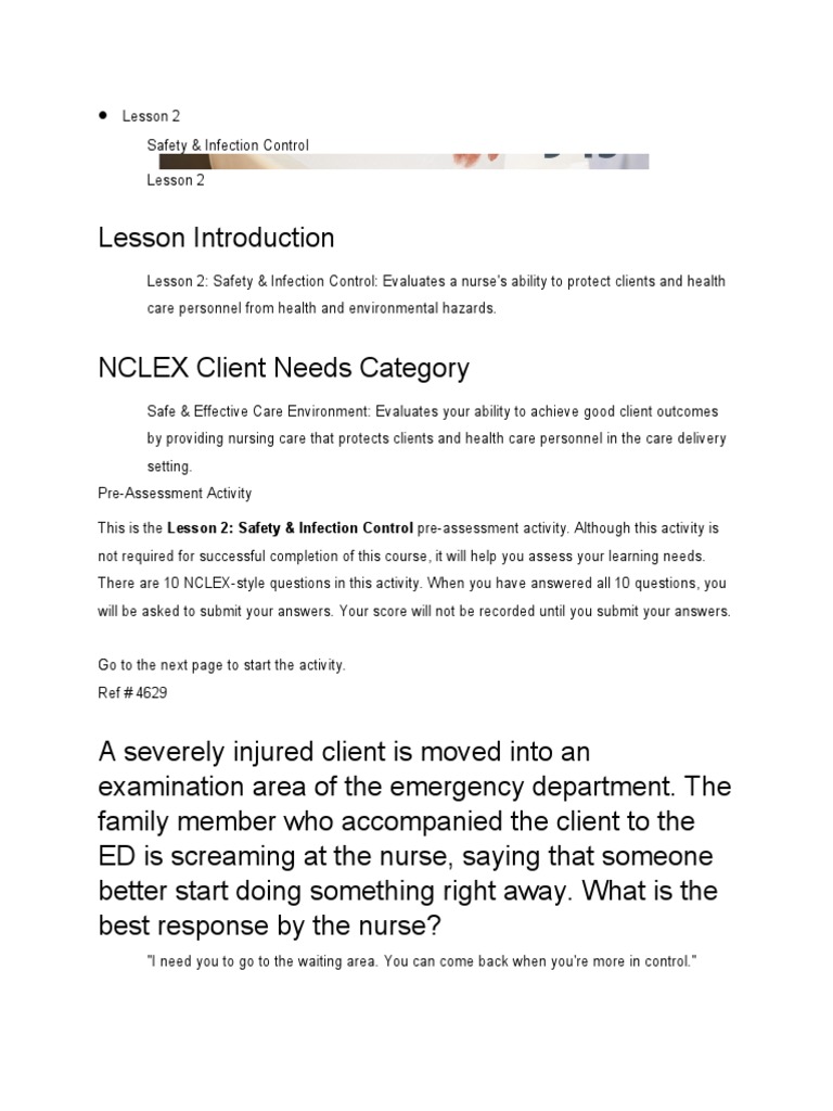 RN Lesson 2 Safety & Infection Control Practice | PDF | Infection | Nursing