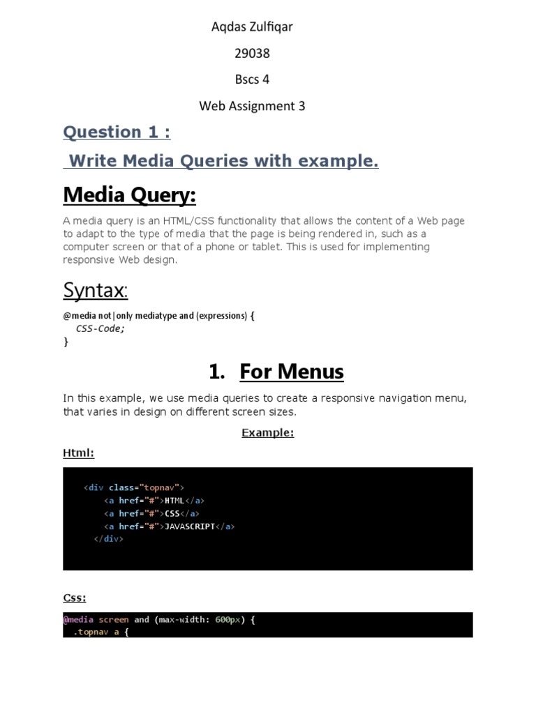 A Media Query Is An HTML PDF World Wide  & 