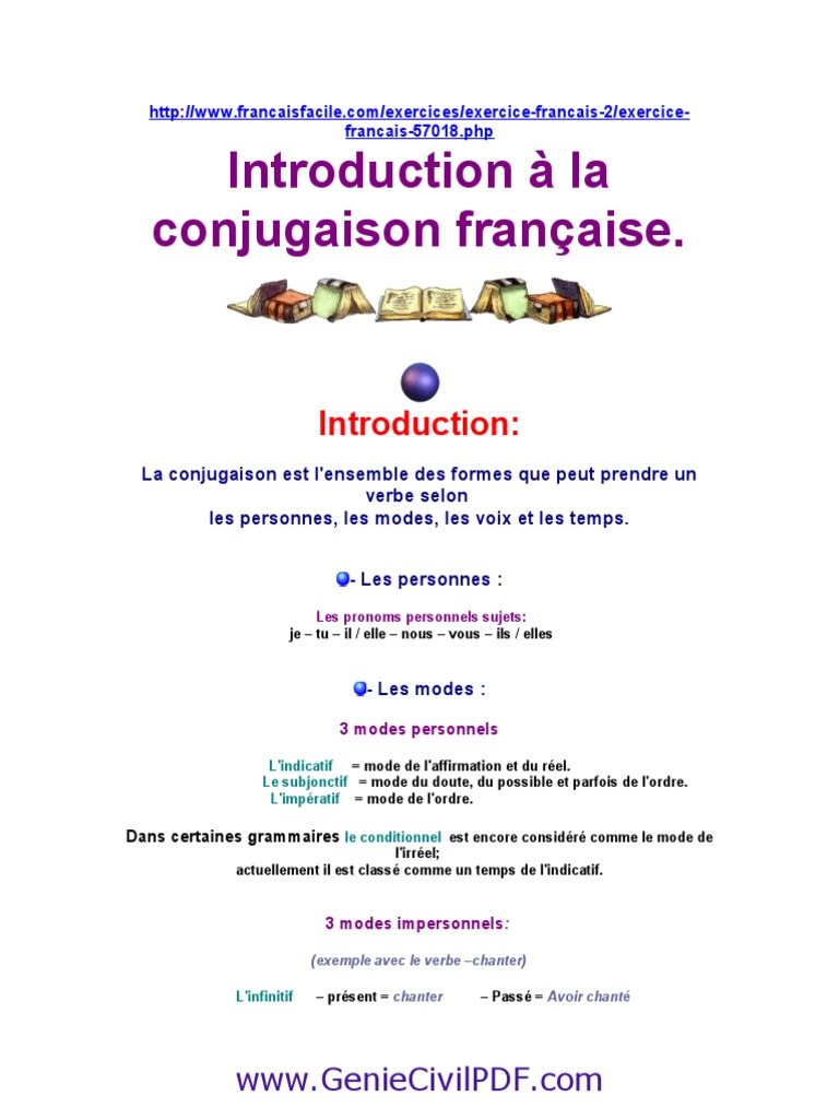 Présent De L indicatif Exercices Francais Facile Cours de Conjugaison PDF | PDF | Temps (grammaire) | Syntaxe