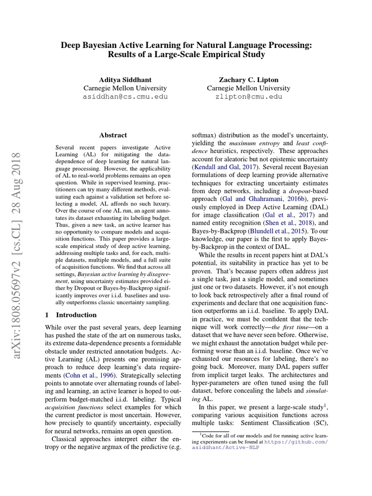 Deep bayesian active learning for natural language processing pdf