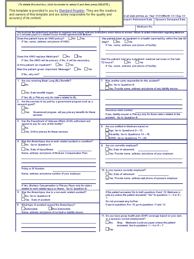 Medicare Secondary Payor Form Guide | PDF | Medicare (United States ...