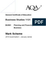 Buss1 Aqa January 2010 Mark Scheme