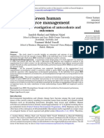 Green HRM - two-study investigation ò antecedents and outcomes