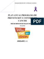 Plan Anual Control Cáncer Chiclayo 2022