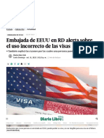 Embajada de EEUU Alerta Sobre Uso Incorrecto de Visas - Diario Libre