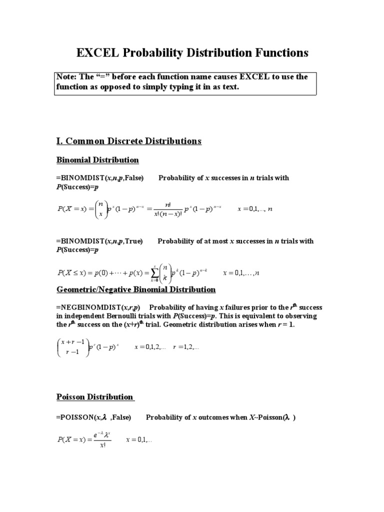 Excel Statistics Functions | PDF | Probability Distribution | Measure ...