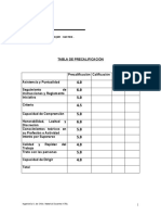 Tabla Precalificación