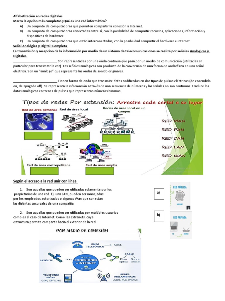 Guía sobre redes digitales y señales | PDF | Red de computadoras ...
