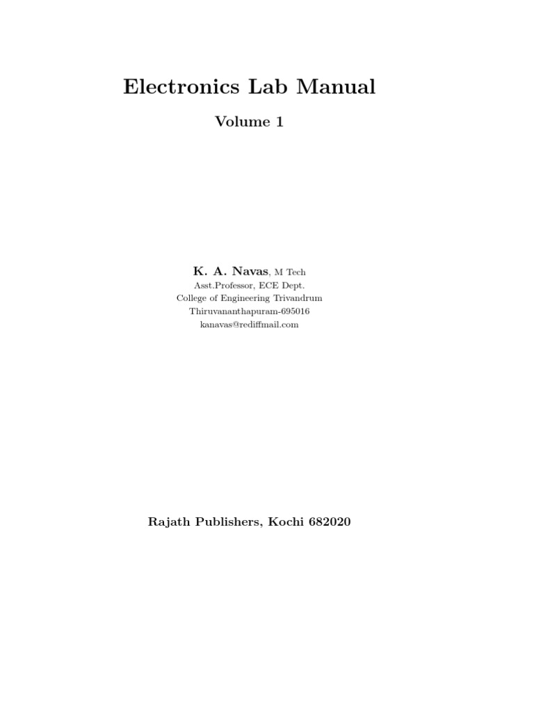 Electronics Lab Manual 1 | Bipolar Junction Transistor | Electronic  Oscillator