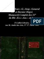 Grade Du Souv. . G. . Insp. . General 33° Et Dernier Dégré