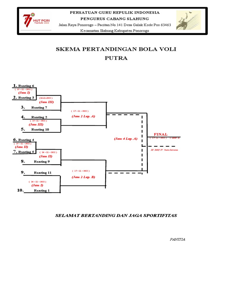 Skema Pertandingan Bola Voli | PDF