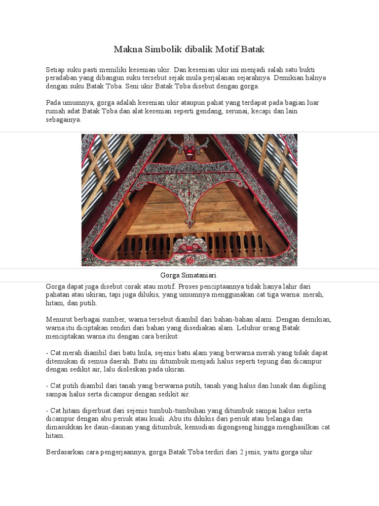 Makna Motif Gorga Batak Toba | PDF