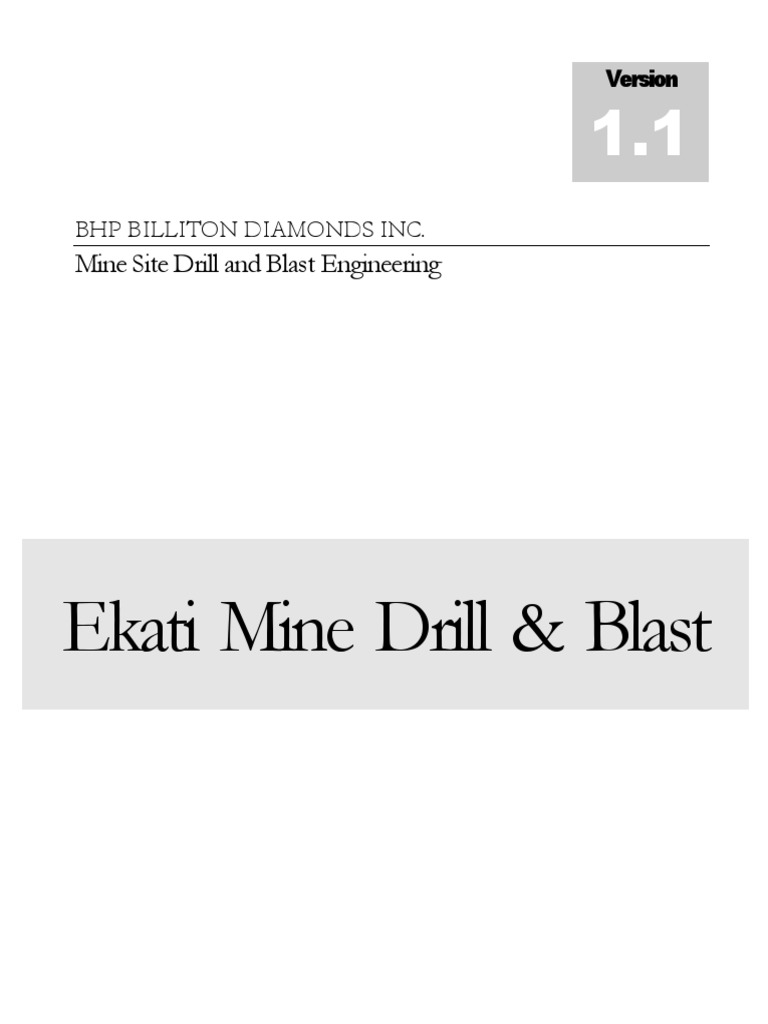 Drill And Blast Manuals Ekati Pdf Databases Computer File