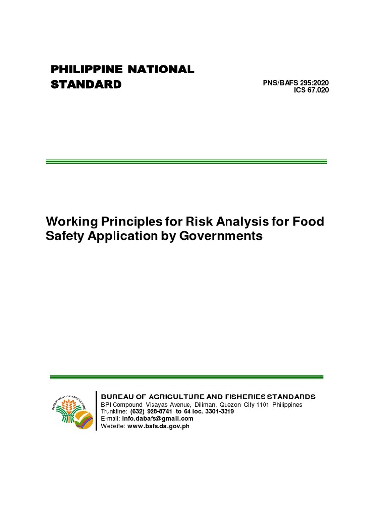 Risk Analysis Principles for Food Safety | PDF | Risk | Risk Assessment