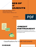 Classes of Credits and Instruments