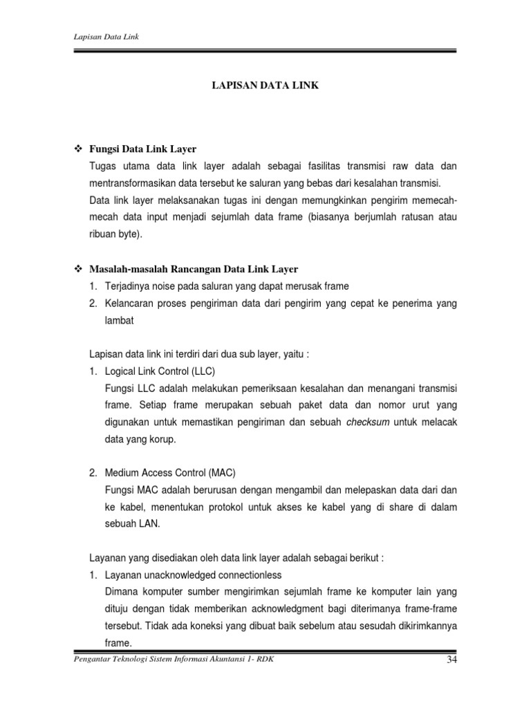 LAPISAN DATA LINK (Edit) | PDF