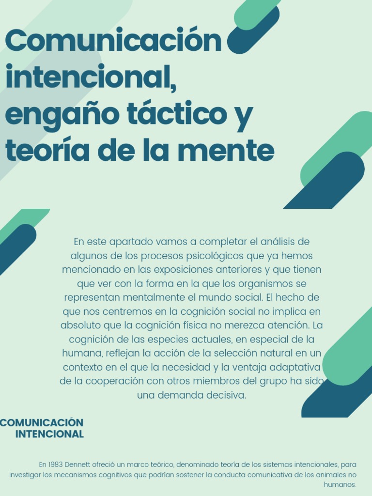 Comunicación Intencional, Engaño Táctico y Teoría de La Mente | PDF ...