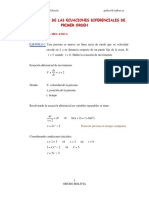 Ecuaciones diferenciales de primer orden aplicadas a la mecánica, cambio de temperatura, descomposición química y disolución de sal