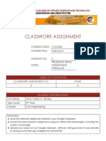 Classwork Assignment 2 - Module 3 - CALC002 