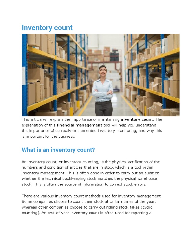 Inventory Count Process | PDF | Inventory | Audit