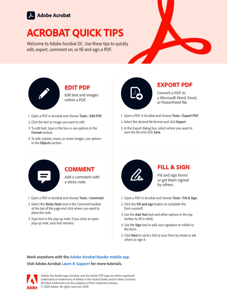 Acrobat Quick Tips | PDF | Digital Technology | Computing
