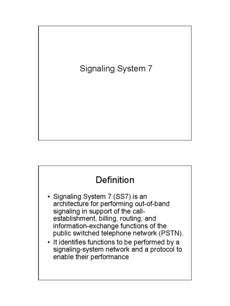 Understanding Signaling System 7 (SS7) | PDF | Public Switched ...