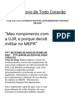 "Meu Rompimento Com A UJR, e Porque Decidi Militar No MEPR" - Servir Ao Povo de Todo Coração