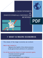 Macroeconomics & Institutional Context of Business