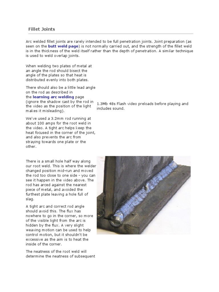 Fillet Joints PDF Welding Construction