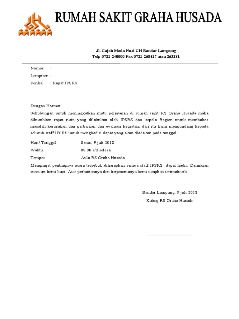 Surat Undangan Rapat | PDF