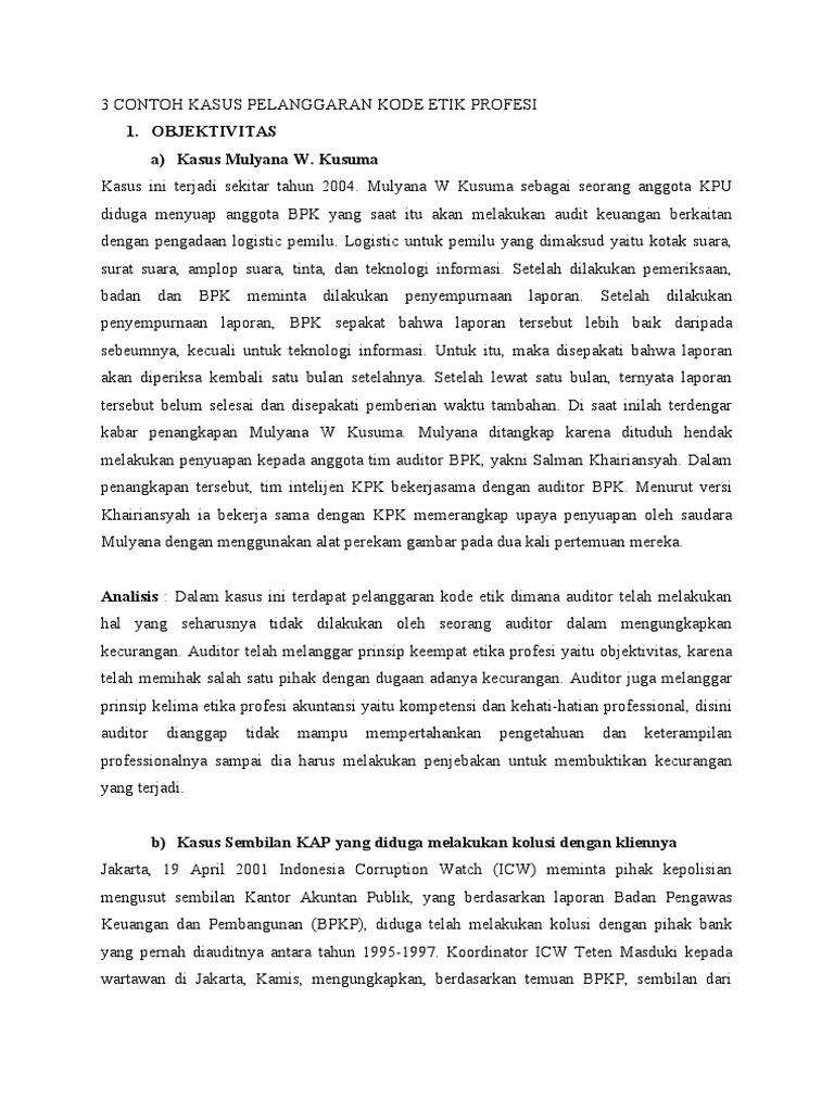 Kasus Pelanggaran Etika Profesi di Indonesia | PDF
