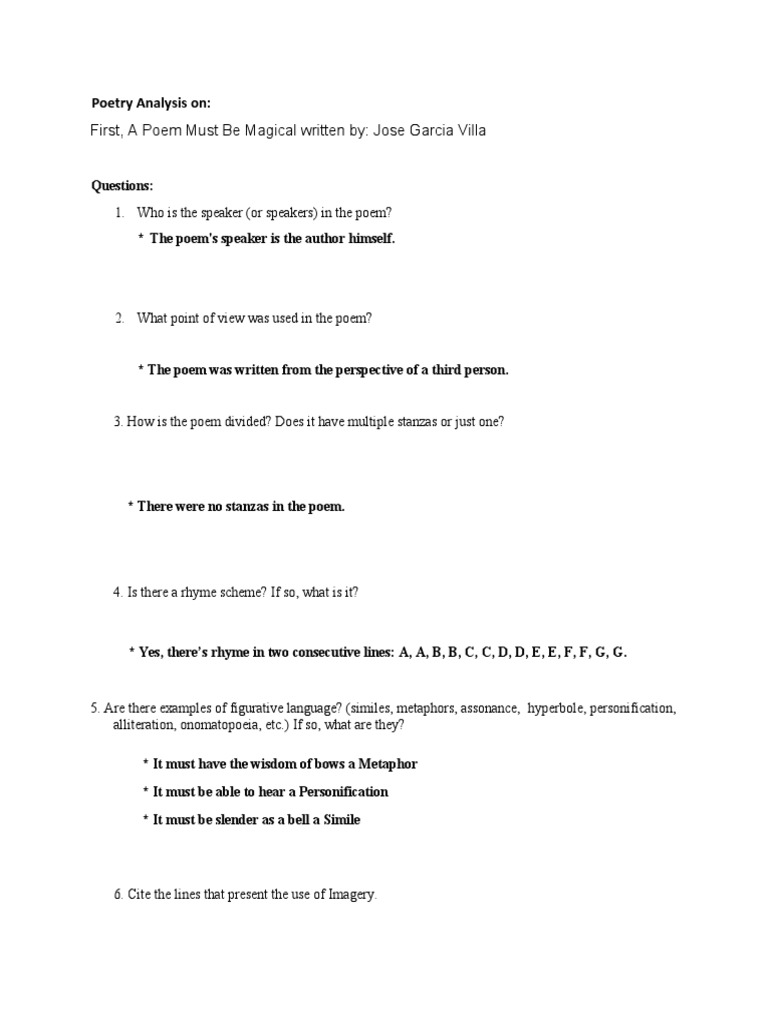 Poetry Analysis | PDF | Language Arts & Discipline | General Fiction