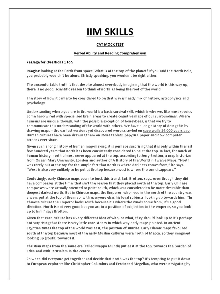 IIM SKILLS CAT Mock Test PDF Elephant Climate Change