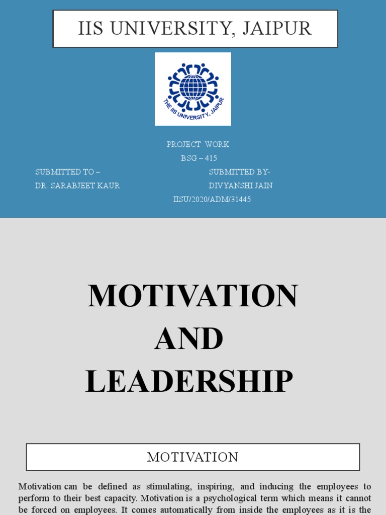 Motivation and Leadership Insights | PDF | Leadership | Motivational