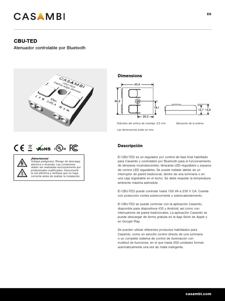 CBU TED Installation Spanish A4 210105 | PDF | Diodo emisor de luz ...