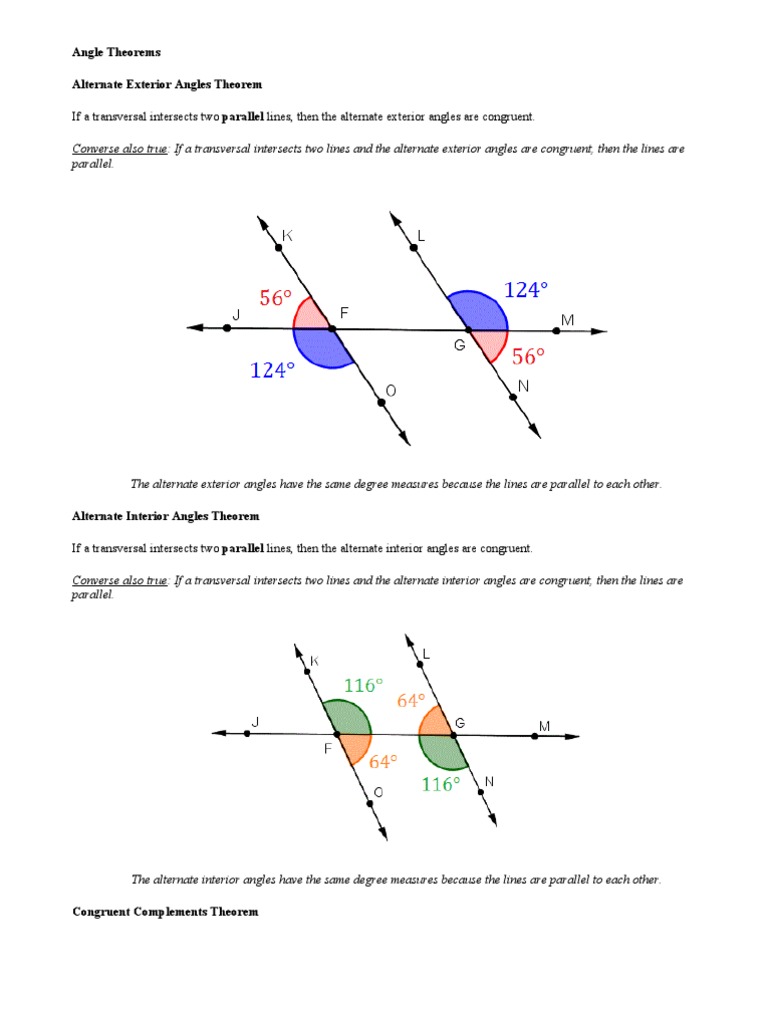 Angle theorems geometry space