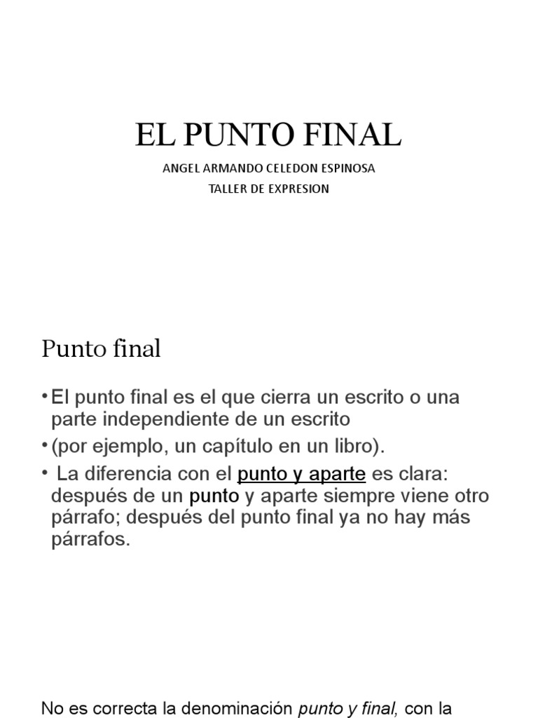 EL PUNTO FINAL Angel Celedon PDF