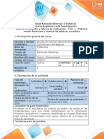 Guía de Actividades - Paso 4 - Elaborar Estado Financiero y Manual de Politicas Contables