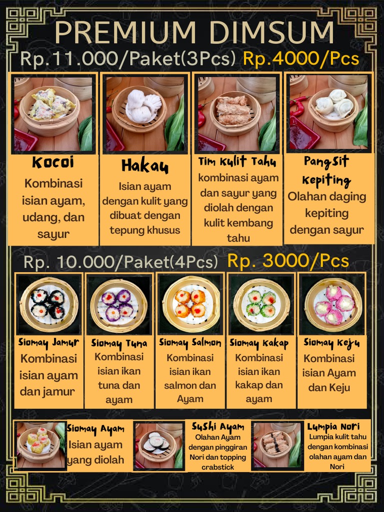 Menu Dimsum Premium dan Harga | PDF