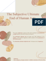 The Subjective Ultimate End of Human Acts