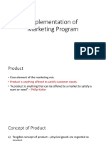 Implementation of Marketing Program
