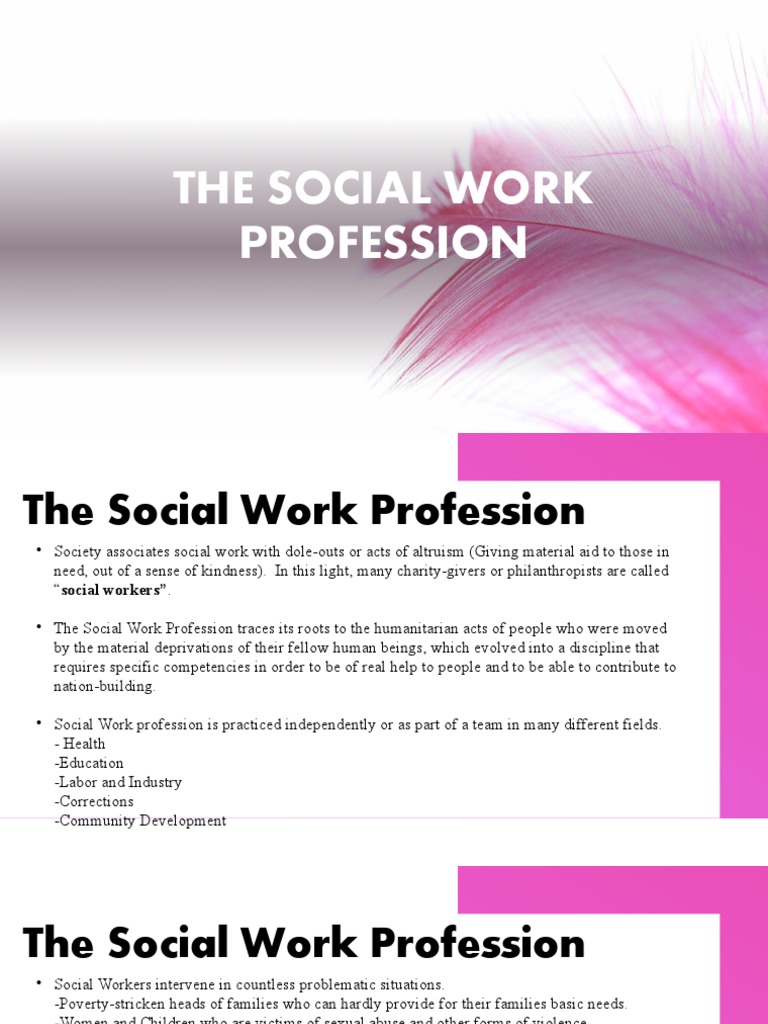 THE SOCIAL WORK PROFESSION PDF Social Work Profession