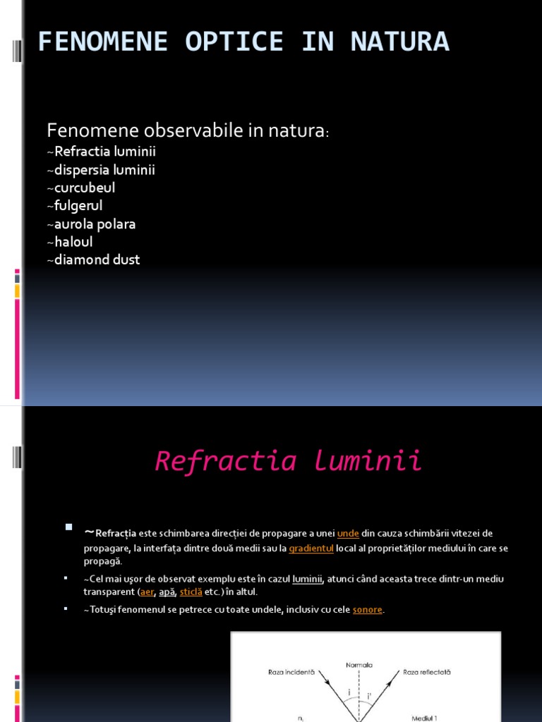 Fenomene Optice in Natura Fizica.. | PDF
