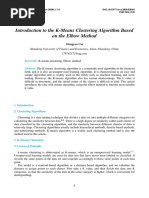 Introduction To The K-Means Clustering Algorithm Based On The Elbow