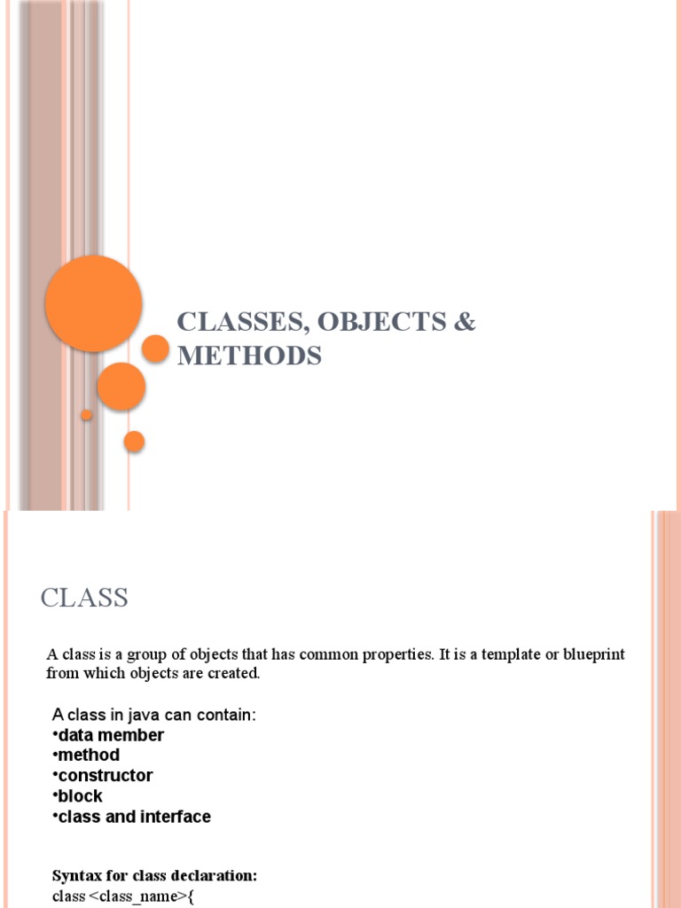 Classes Objects & Methods | PDF | Programming | Constructor (Object ...