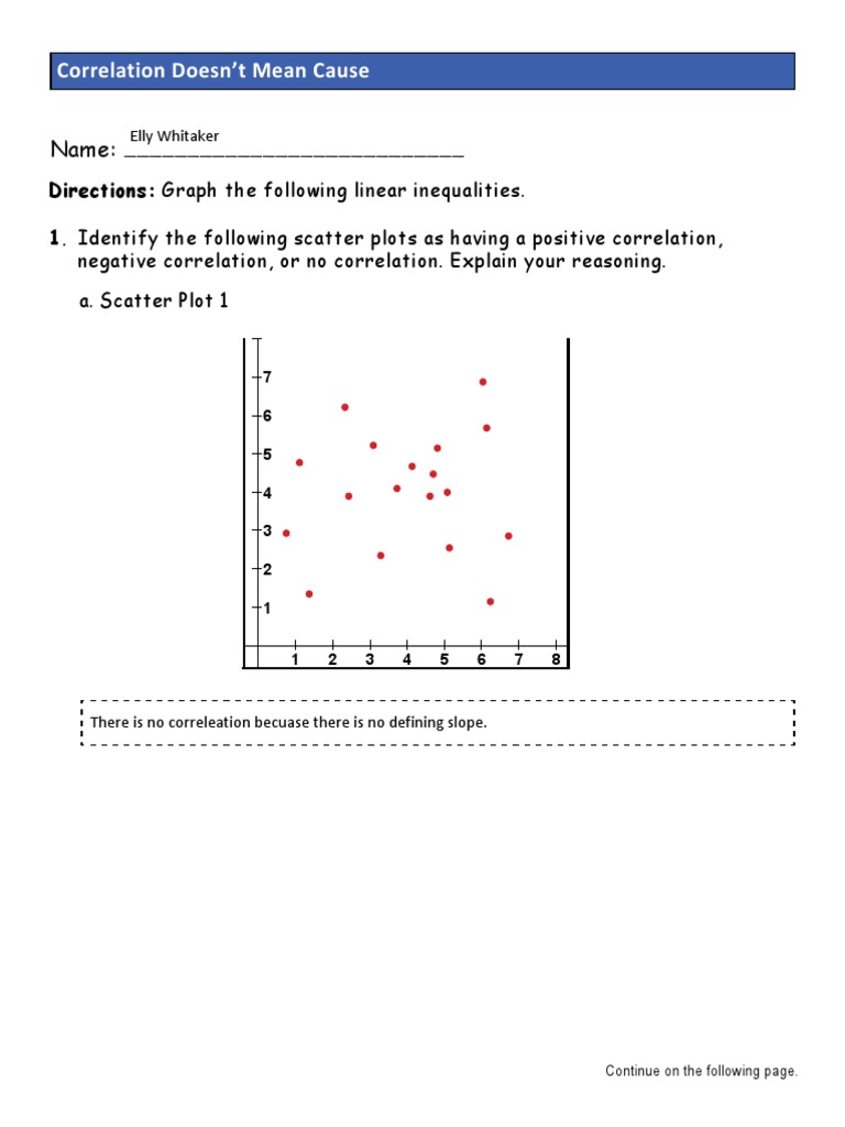 CorrelationDoesntMeanCause Worksheet | PDF | Scatter Plot | Statistical ...
