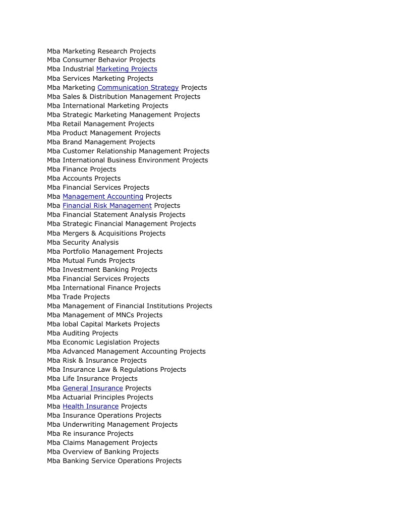 MBA Project Topic Ideas | PDF | Master Of Business Administration | Banks