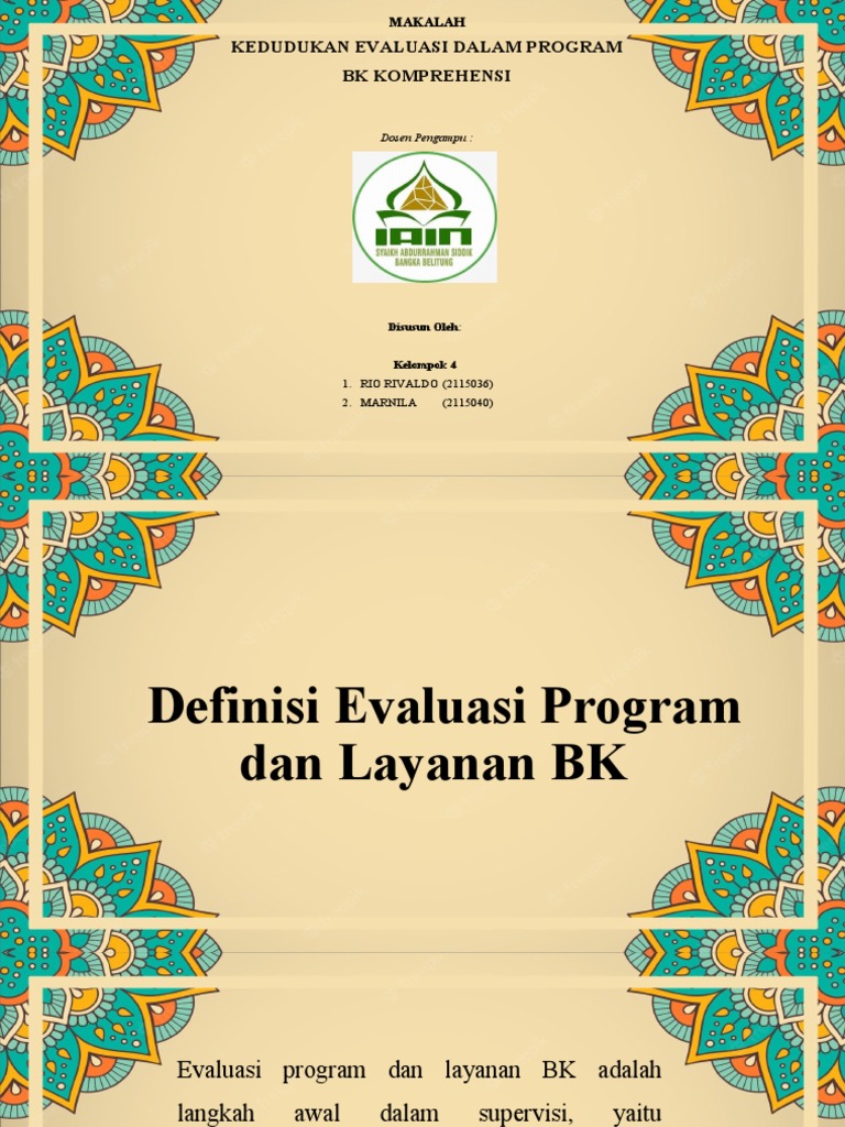 Evaluasi Program BK Komprehensif | PDF
