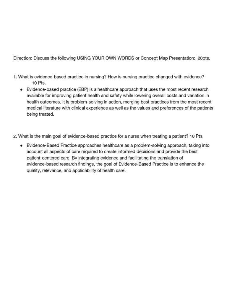NCM 102 Ebp Activity | PDF | Self-Improvement | Wellness