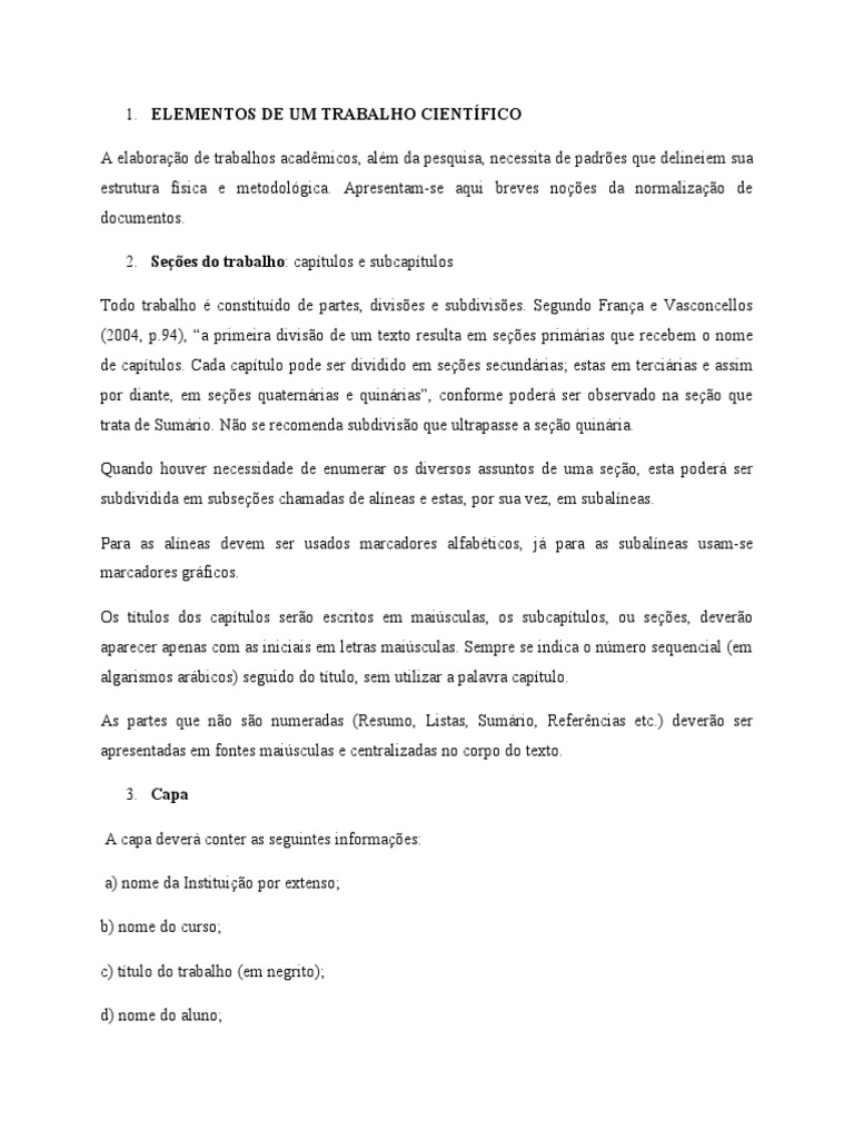 Estrutura de um Trabalho Científico | PDF | Caixa alta e caixa baixa ...